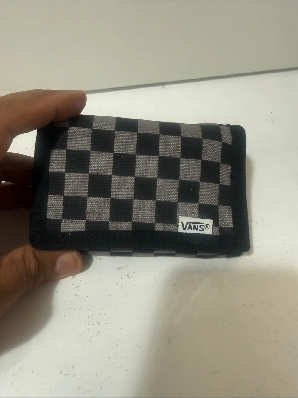 Vans Checkerboard Tri-Fold Wallet - Black & Gray
